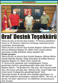 Oral’-Destek-Teşekkürü