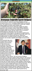 Aronyaya-Coğrafik-İşaret-Belgesi