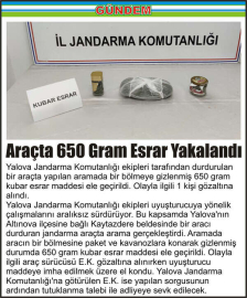 Araçta-650-Gram-Esrar-Yakalandı