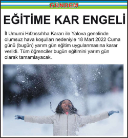 EĞİTİME KAR ENGELİ