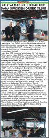 YALOVA MAKİNE İHTİSAS OSB DAHA ŞİMDİDEN ÖRNEK OLDU!