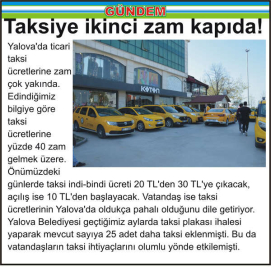 Taksiye ikinci zam kapıda!