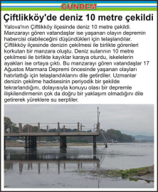 Çiftlikköy’de deniz 10 metre çekildi