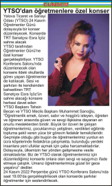 YTSO’dan öğretmenlere özel konser