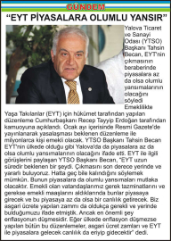  “EYT PİYASALARA OLUMLU YANSIR”