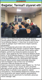 Bağatar, Termal’i ziyaret etti