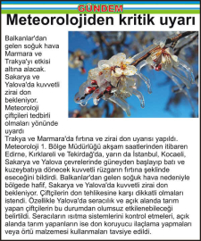 Meteorolojiden kritik uyarı