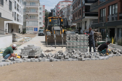 Ihlamur Sokak’ta parke taşı çalışması