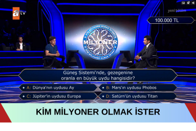 Güneş Sistemi'nde, gezegenine oranla en büyük uydu hangisidir? Kim Milyoner Olmak İster