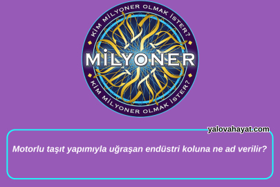 Motorlu taşıt yapımıyla uğraşan endüstri koluna ne ad verilir? Kim Milyoner Olmak İster