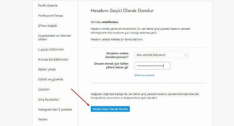 instagram dondurma nasıl yapılır