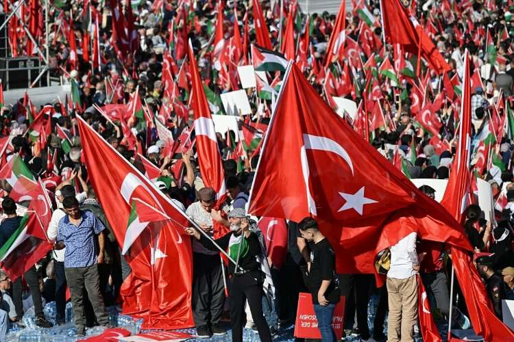 İstanbul'da gazze için miting