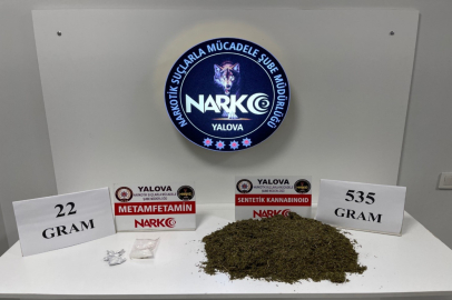 Yalova'da 535 gram bonzai ve 22 gram metamfetamin ele geçirildi