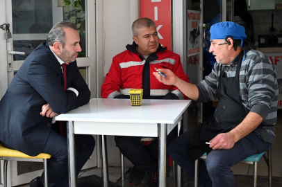 Başkan Tutuk mahalle ziyaretleri kapsamında GOP’A çıkarma yaptı