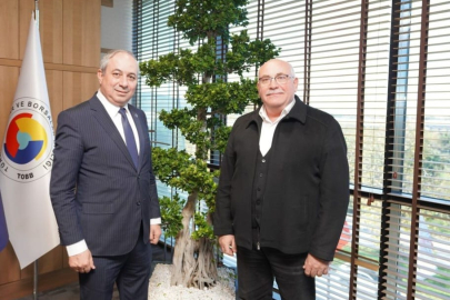 Yalova Ticaret ve Sanayi Odası Başkanı Cemil Demiryürek, Halil İbrahim Büyükgümüş’ü makamında ağırladı