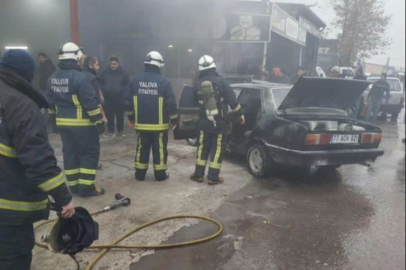 Yalova Kirazlı sanayide bir otomobil alev aldı