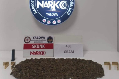 Yalova’da uyuşturucu operasyonu:  450 gram skunk ve 51 fişek ele geçirildi