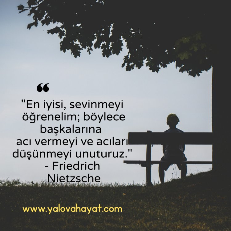 Anlamlı Sözler - En iyisi, sevinmeyi öğrenelim; böylece başkalarına acı vermeyi ve acıları düşünmeyi unuturuz. (Friedrich Nietzsche)