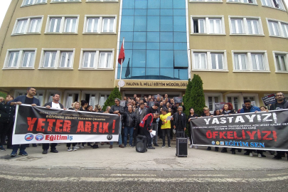 Yalova’da  eğitimci sendikalar alanlara indi! Öğretmenler 1 günlük iş bırakma eylemi yaptı