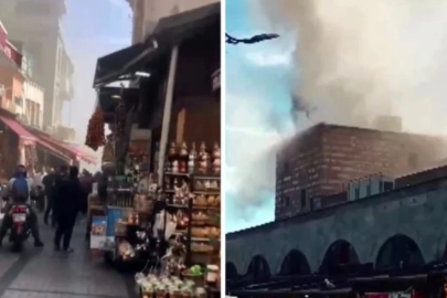 Tarihi Mısır Çarşısı yanıyor! İstanbul itfaiyesi seferber oldu