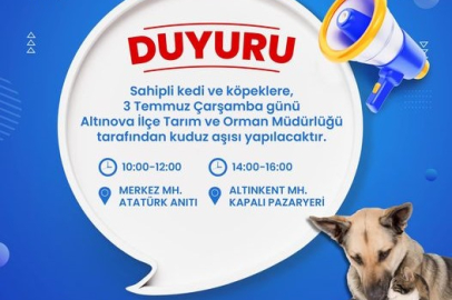 Subaşı’nda Sahipli kedi ve köpeklere bugün kuduz aşısı yapılacak