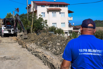 Yalova Çınarlı Caddesi'nde yeni hat çalışmaları devam ediyor