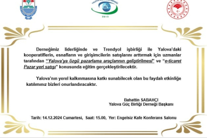 Yalova’da esnaflar ve girişimcilere eğitim verilecek