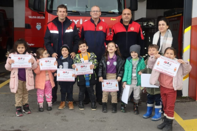 Yalova’da Minikler, itfaiyecilik eğitiminde