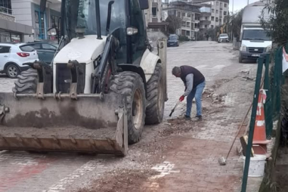 Yalova Taşliman Mahallesi'nde parke taşı yenileme çalışmaları