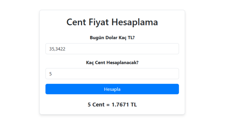 5 cent kaç tl