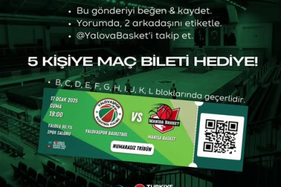 Yalovaspor Basketbol 5 kişiye maç bileti hediye edecek