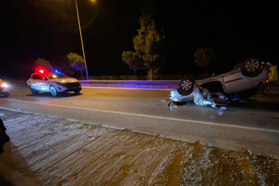 İzmit-Yalova yolunda otomobil takla attı: 1 kişi yaralı